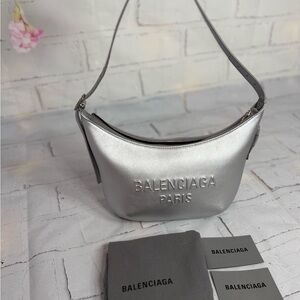 Balenciaga Metallic Silver Shoulder Bag